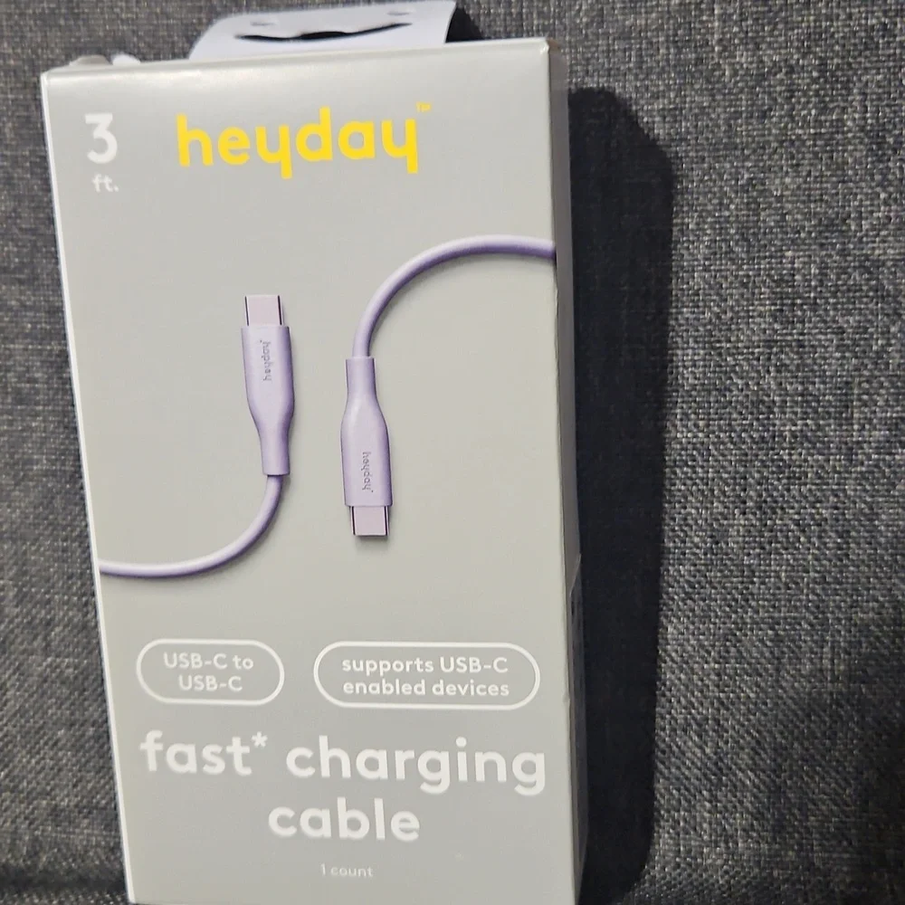 NWT Heyday Wall Charger and 3ft Fast Charging Cable - Gray Set